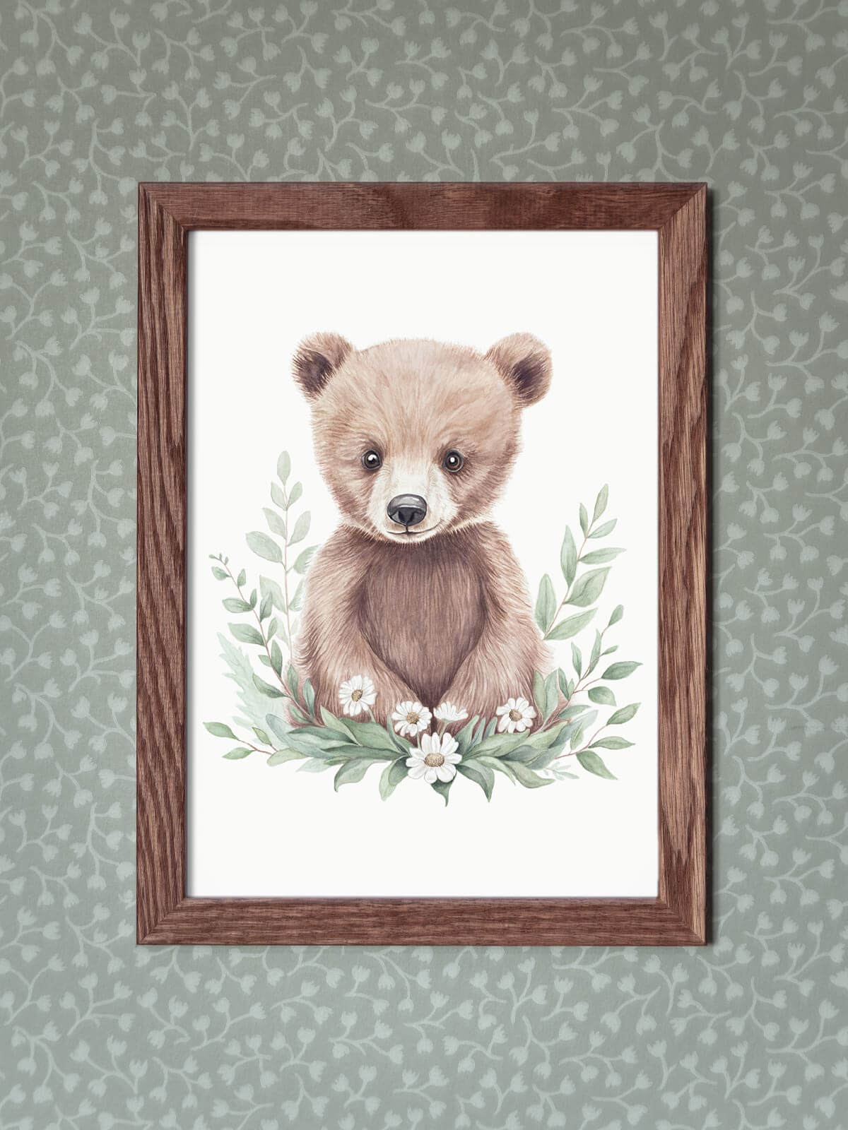 A5 poster med björnen Benji i mörkbrun ekram