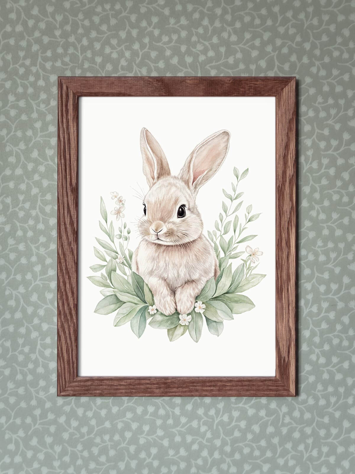 A5 poster med kaninen Bonnie i mörkbrun ekram