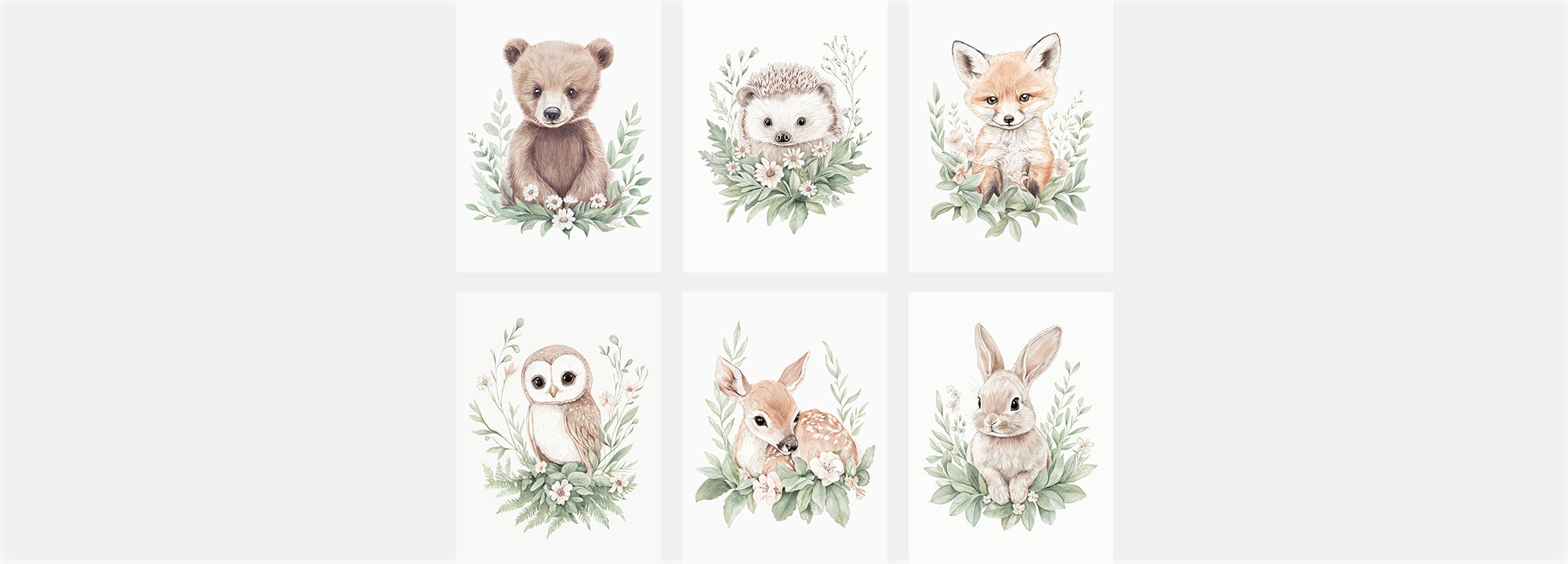 The Stillness Bundle – the complete set of six hand-painted posters from Woodland Wonders