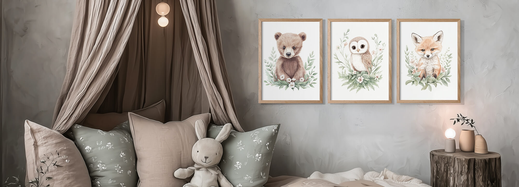 The Stillness Bundle – a calm children’s room with hand-painted posters from Woodland Wonders